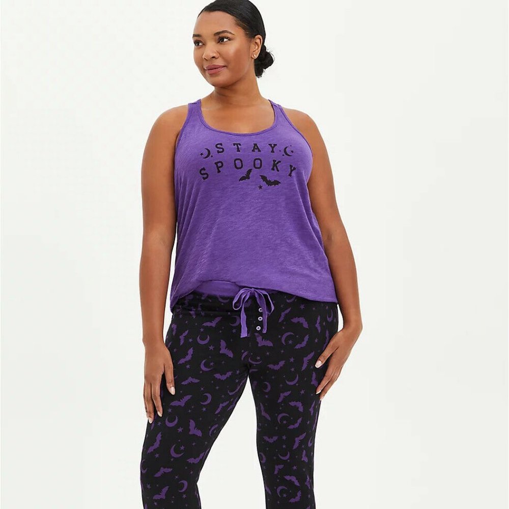 Torrid 4X (4) Purple "Stay Spooky" Celestial Sleep Pajama Tank Top